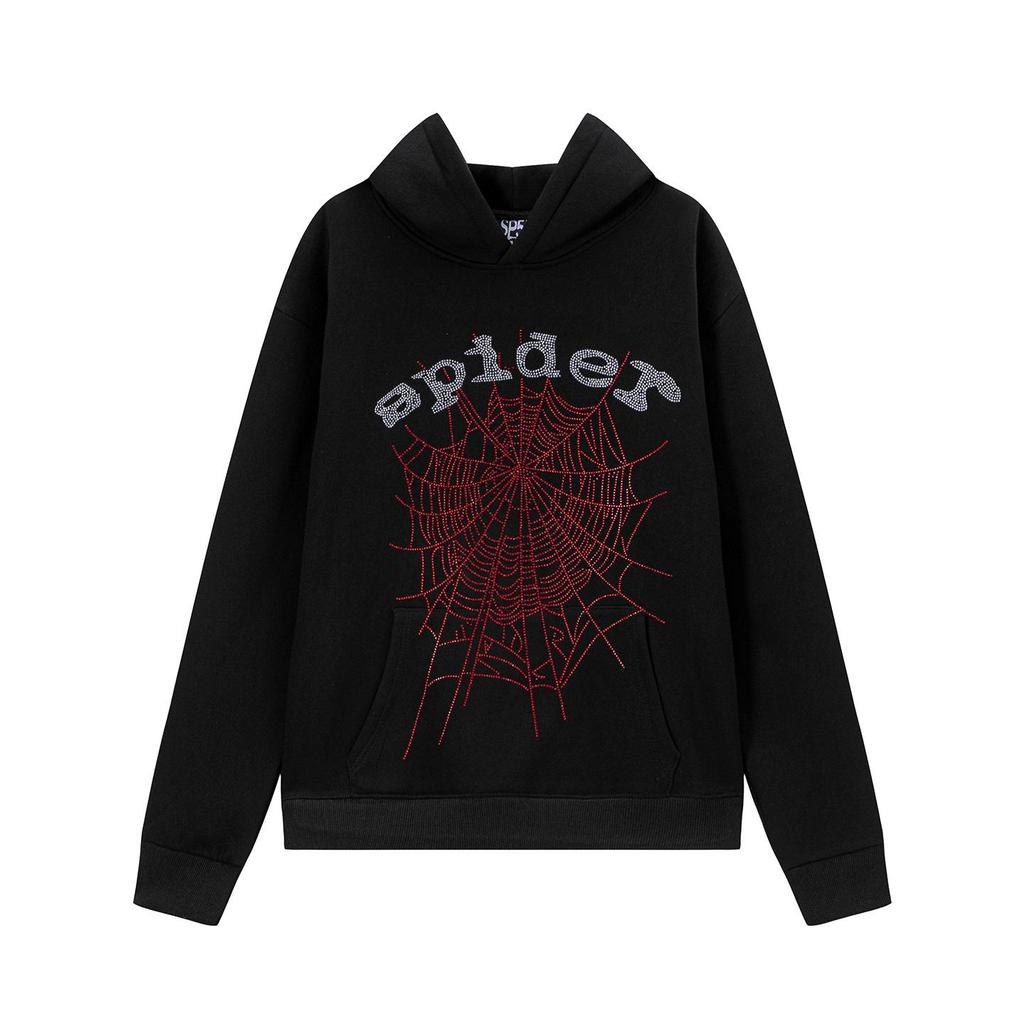 SP5der Spider Web Plus Velvet Hoodie & Sweatpants Set - Unisex Trendy Streetwear