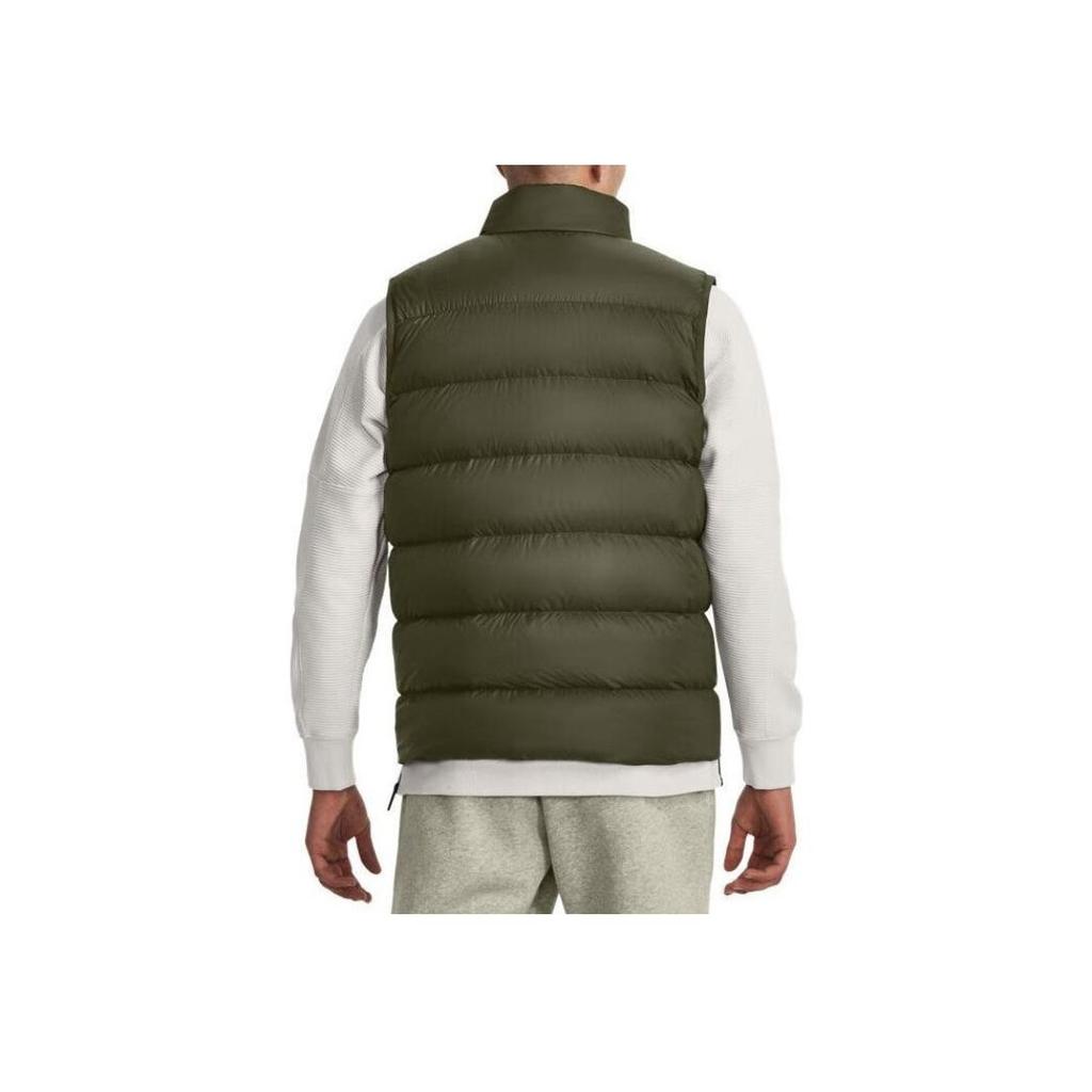 Under Armour Solid Color Stand Collar Sport Down Vest Men Vests Green 1372650-390