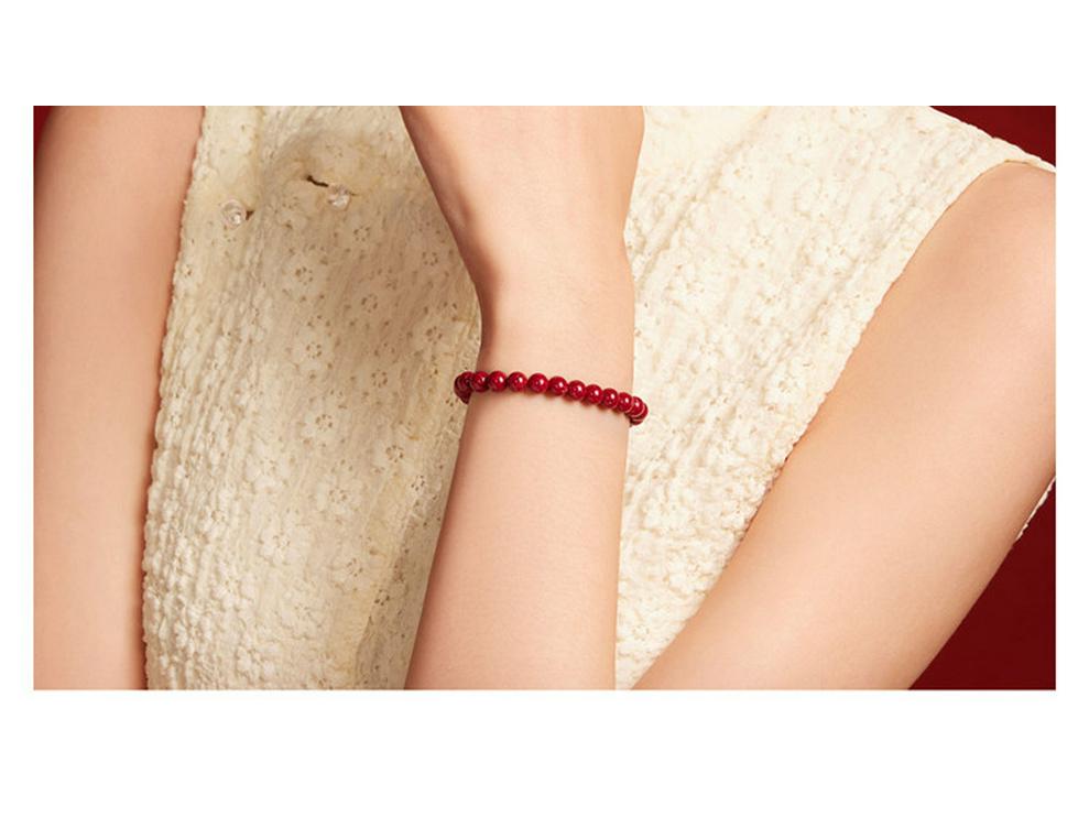 Guizhou Tongren Fully Translucent Natural Cinnabar Bracelet
