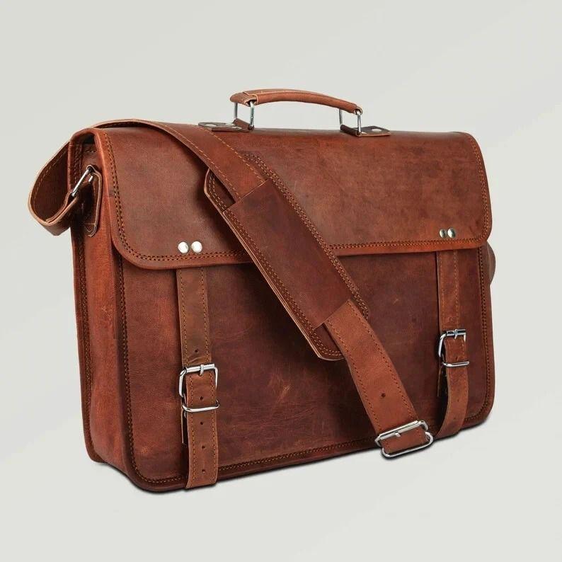 Leather Laptop Messenger Briefcase Satchel Bag - Computer Bag Leather Shoulder