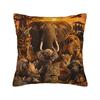 Pillow Cover African Wildlife Elephants, Leopards & Giraffes  Cute Funny Pillow Case For Living Room Bed Chair Pillowcases