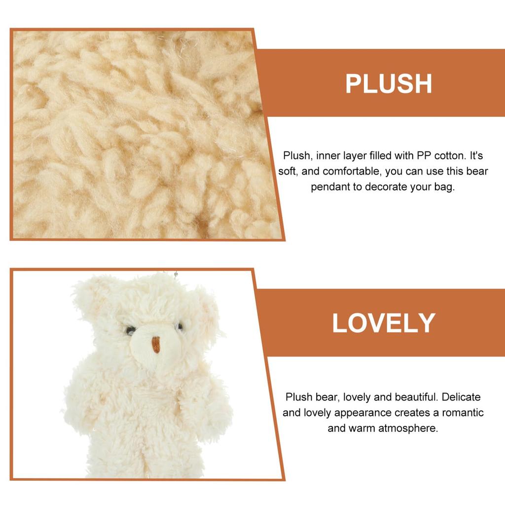 CALLARON 16-Piece Stuffed Bear Keychains, Stuffed Bear Pendants, Stuffed Key Ring Charms, Cute Keychains, Keychains, Straps