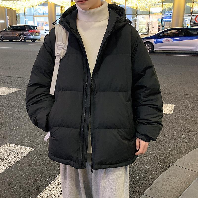 White duck down jacket men's new winter thickened hooded Hong Kong style ruffian handsome versatile loose down jacket