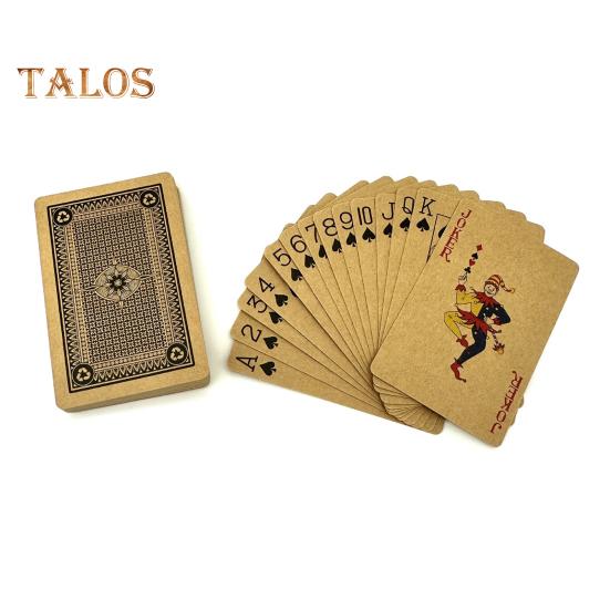 54Pcs/Set Kraft Paper Poker Card Waterproof Game Card Deck Kids Adults Family Night Multi-player Interactive Classical Card Board Game Props