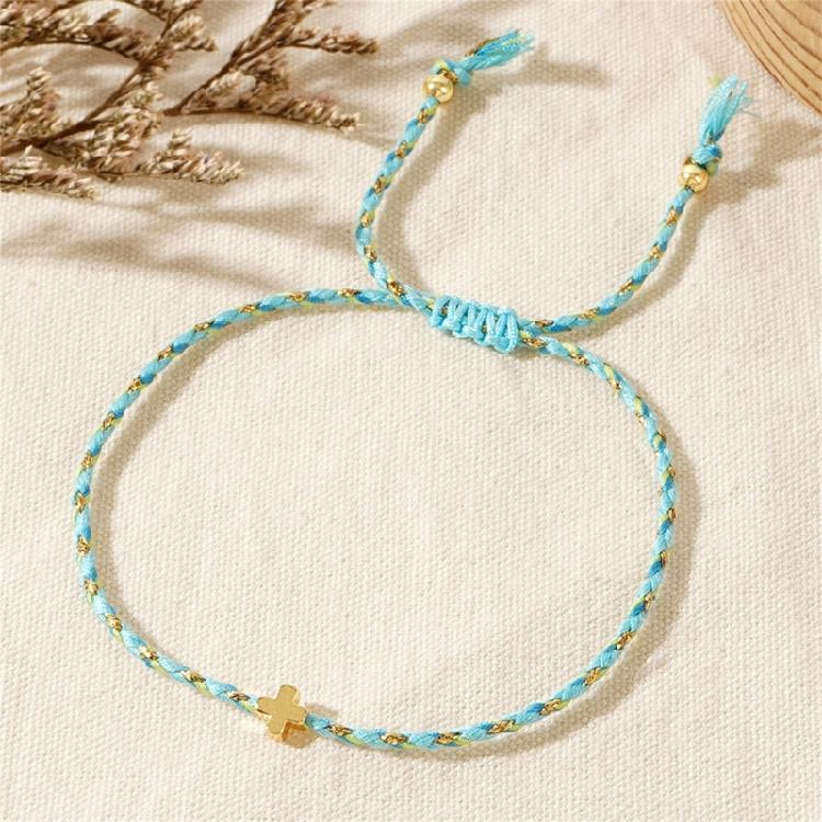 Bohemian Inspire Cotton Rope Crosses Bracelet Adjustable Designs Jewelry Accessory for Trendy Adults Everyday Wear