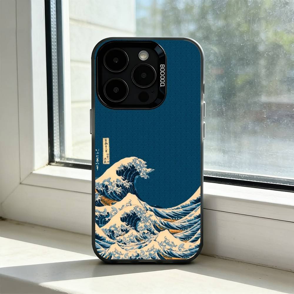 The Great Wave Off K-Kanagawa Phone Case For iPhone 17,16,15,14,13,12,11 Plus,Pro Max,XS,Colorful Silver Black Cover