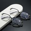 New Anti Blue Light Glasses Men Women Eyewear Phone Computer Reading Glasses Metal Half Square Frame Presbyopia Eyeglasses