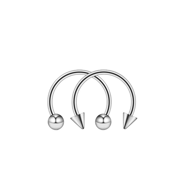 Stainless Steel C-Shaped Horseshoe Nose Ring and Stud Earrings for Body Piercing