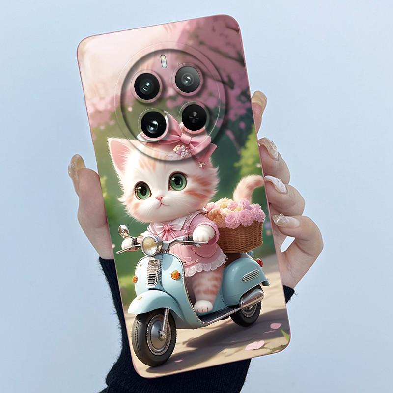 Case For Realme 12 Pro Plus 12 Plus 12X 5G Phone Case Cartoon Pretty Flower Liquid Silicone Soft TPU Protective Cover Shell Capa