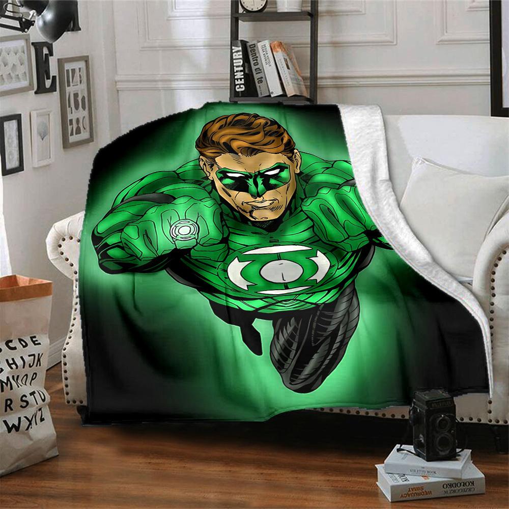 1pz Coperta Anello Lanterna Verde Fibra di Poliestere, Comfort per Tutte le Stagioni per Divano, Letto, Ufficio, Auto, Campeggio, Ideale Decorazione per la Casa e Regalo, Comfort per l'Ufficio