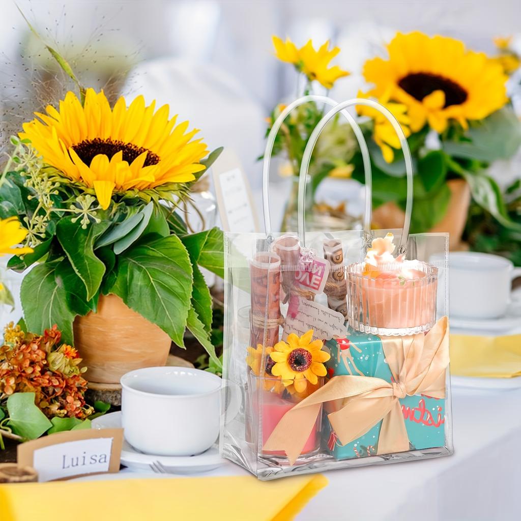 15PCS Transparent PVC Handbag Gift Bag Wedding Candy Companion Gift Bag Plastic Bag, Packaging Bag Gift Bag