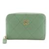 Matelasse Coin Purse AP0216 Zip Coin Purse Classic Gold Caviar Skin Women Used