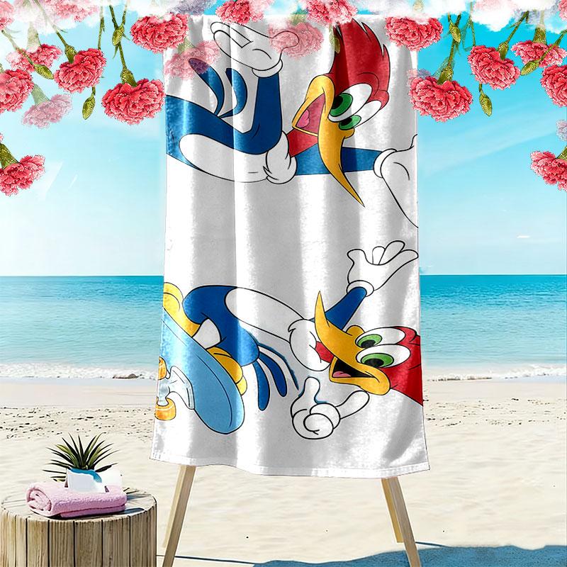 Woody Woodpecker Print Beach Towel, Large Soft Quick Dry Towel for Beach Camping Swimming