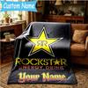 Custom Name rockstar energy Blanket Flannel Blanket for Camping, Hiking, Garden Parties, Picnic Essentials,gift for family and friend