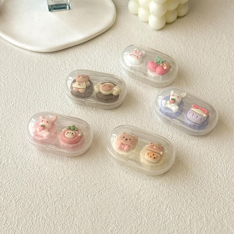 

Portable Cute Bear Contact Lens Box Holder Travel Eye Contact Lenses Case Container Storage Case Travel Accessories