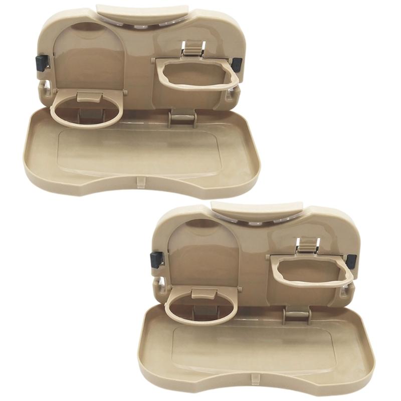 Folding Auto Seat Back Table With Snack Tray Drink Storage Space Saving Design Quick Installation Car Organizers
