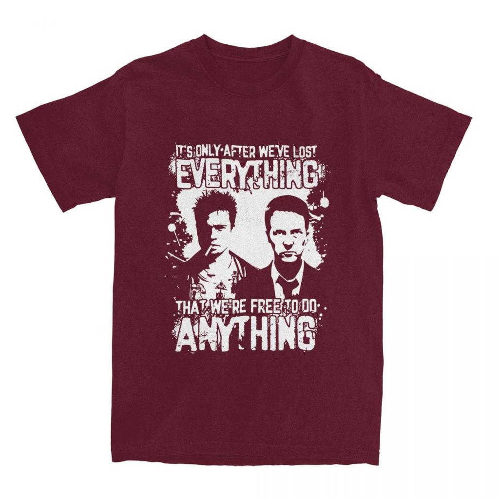 Fight Club Quote T Shirts Men's Pure Cotton Crazy T-Shirts O Neck Tyler Durden Tee Shirt Short Sleeve Clothes Gift Idea