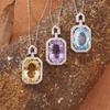 Natural Topaz Citrine Necklace Women'S S925 Sterling Silver Color Treasure Jewelry Millennium Cut Premium Sense