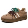Leather Board Shoes Women's Autumn 2026 Soft-soled Versatile Women's Lace-up Casual Color Matching Sports Shoes
