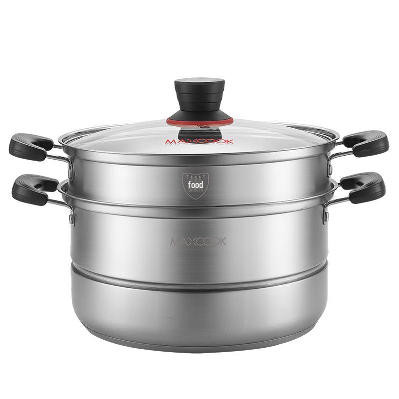 MAXCOOK 30cm Two-Layer Stainless Steel Steamer Pot