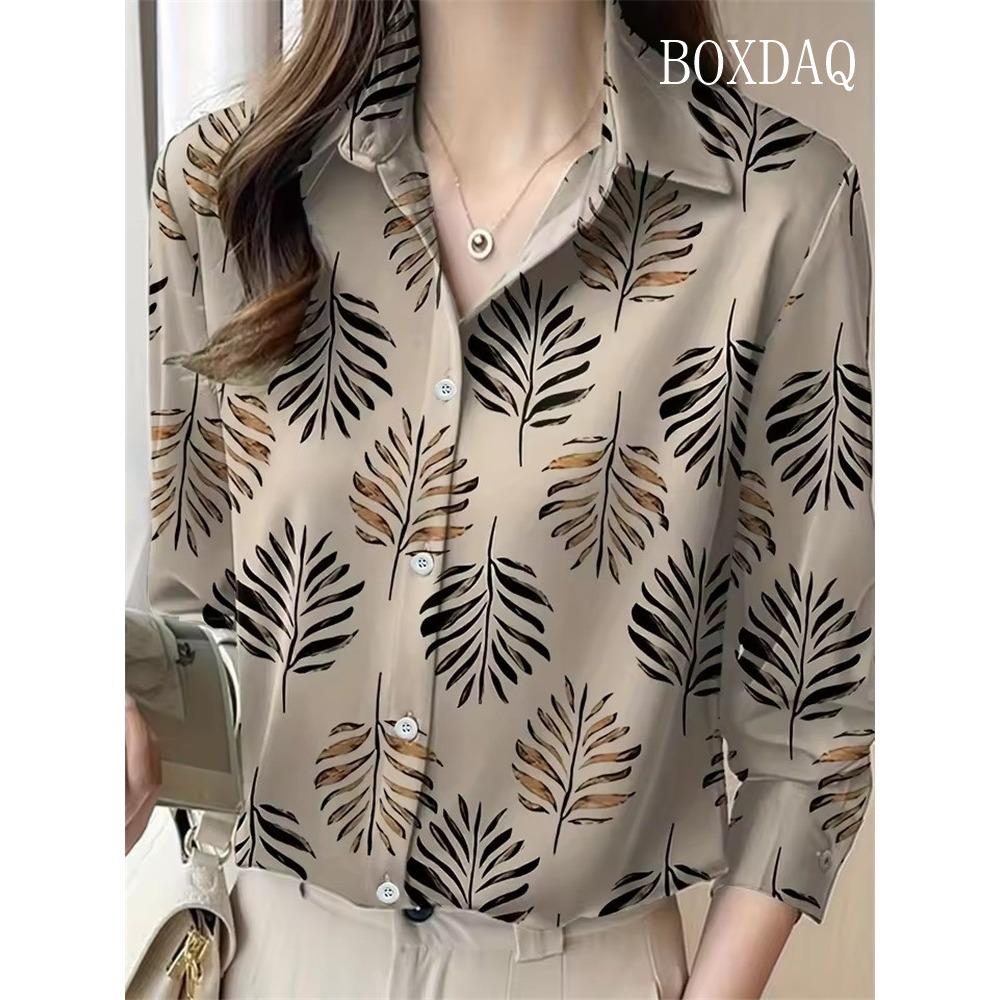 New Women's Lapel Shirt Spring Autumn Button Elegant Shirt Casual Daily Long Sleeve Blouse Fashion Party Women's Clothing
