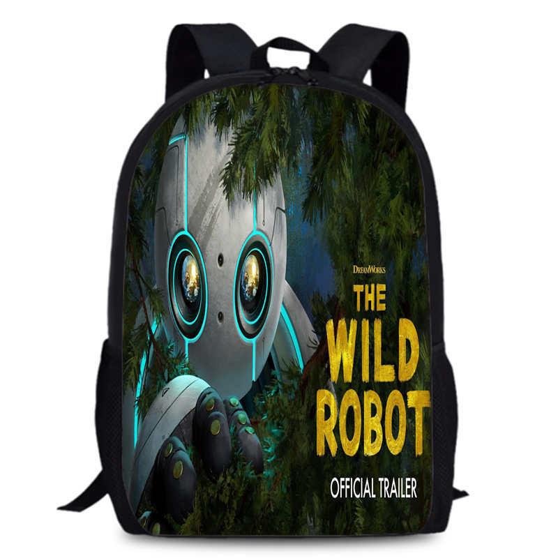 Large Capacity Wild Robot 15 Inch Backpack For Students And Children In Versatile Colors