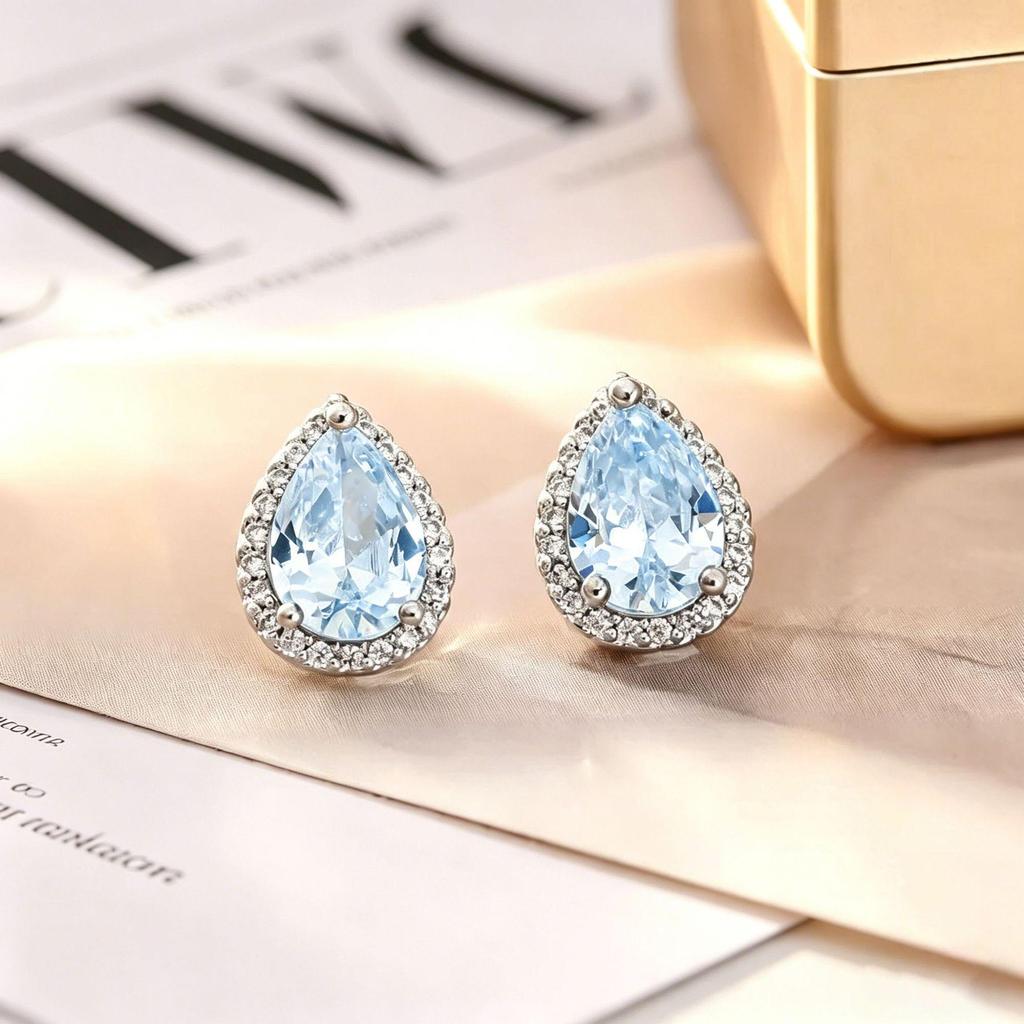 Yanbai Pear Shape Water Drop Earrings for Women - European & American Fashion, Classic Style Studs