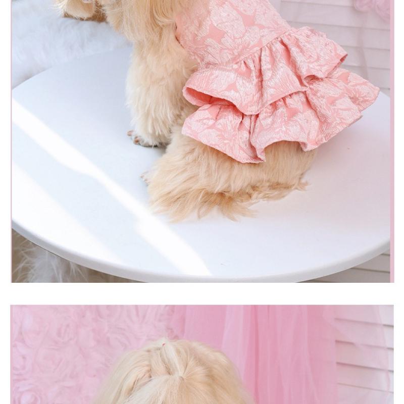 Pet Spring Summer Cake Dress Three-dimensional Flower Lace Teddy Bigbear Holiday Dress