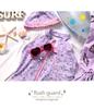 Rashguard for Long No Elementary School 120cm [Arisana] Kids, Sleeves, Hood, Girls, Students, UPF50+, Ruffles, Seashells, Lavender,