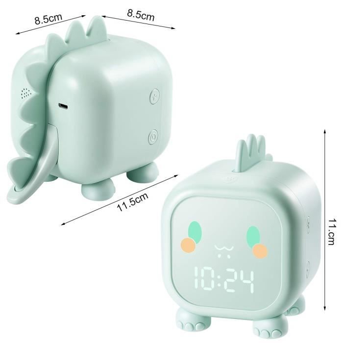 AMOUNE Digital Kids Alarm Clock, Cute Dinosaur Alarm Clock, Possibility To Set 2 Alarms