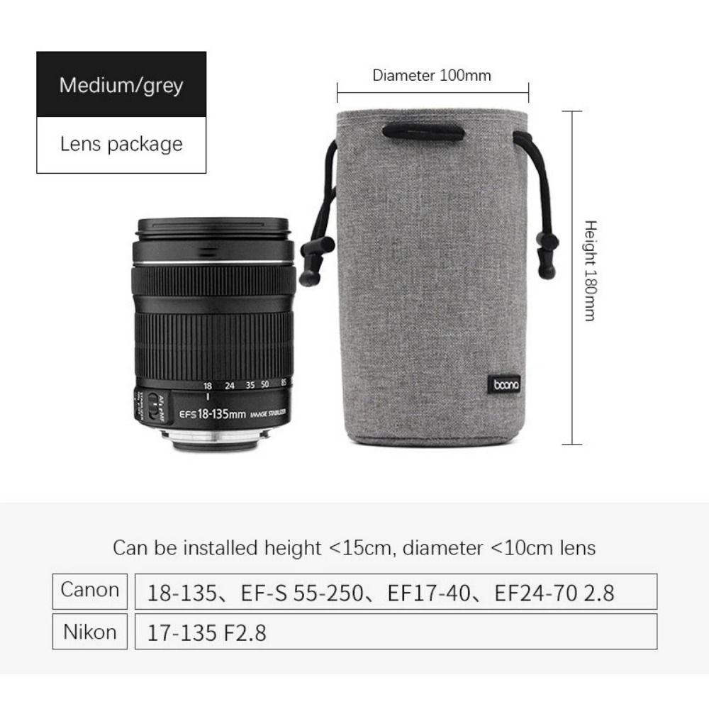 Adjustable Strap Camera Storage Bag Dustproof Velvet Lining DSLR Drawstring Bag Inner Bag Waterproof Lens Protective Case