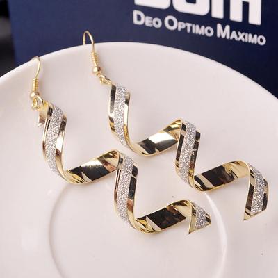 Women Frosted Spiral Pendant Dangle Earrings Fashionable Geometric  Eardrop Jewelry for Ladies