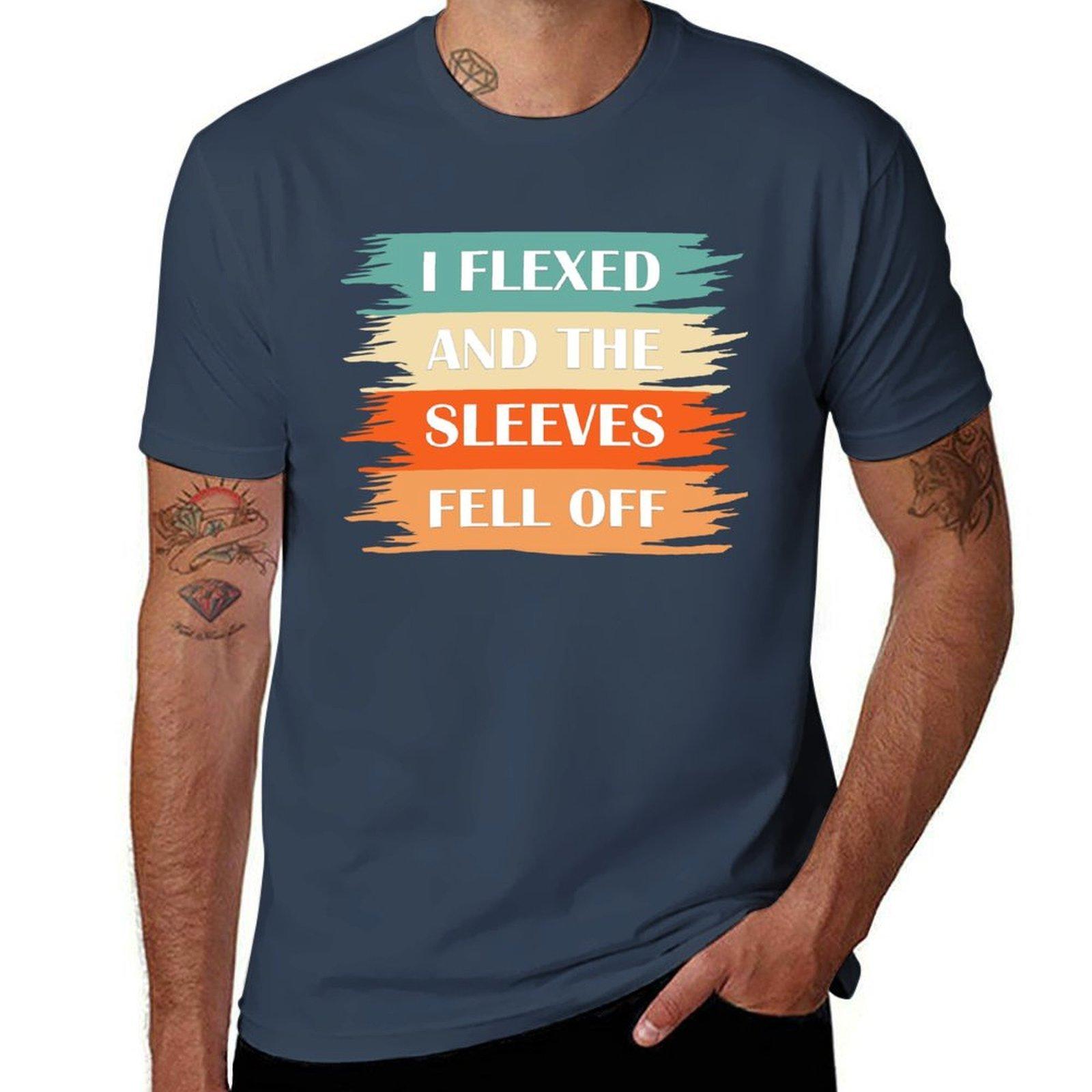 I Flexed and The Sleeves Fell Off TShirt All Match Print Short Sleeve Top S