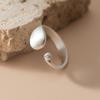 925 Silver Matte Finish Geometry Adjustable Rings For Women Wedding Fine Jewelry Accessories Jewellery Argent 925