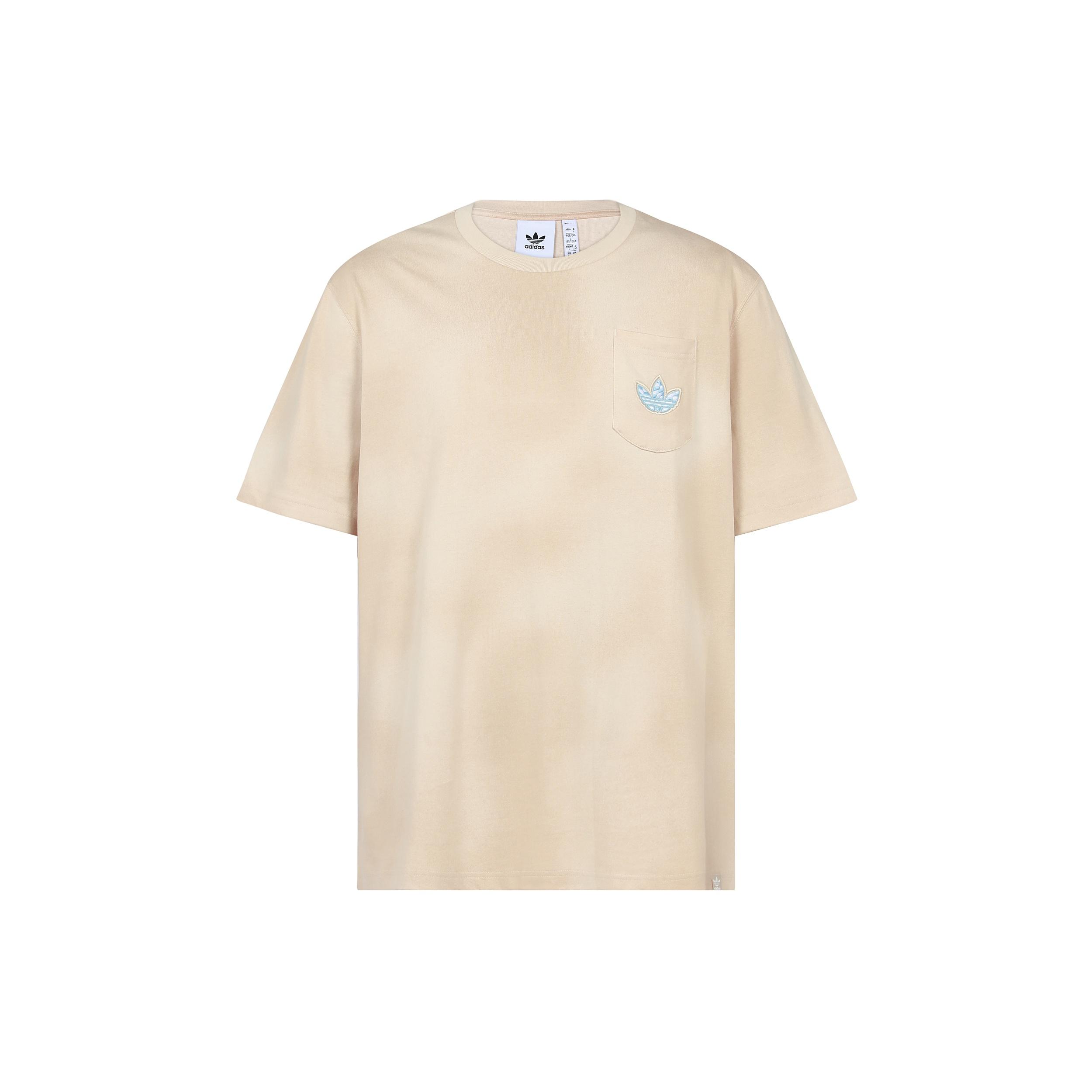 Men s adidas originals Y2K Tee 2 Gradient Clouds Logo Alphabet Round Neck Sports Short Sleeve Beige T-Shirt HM8034 M