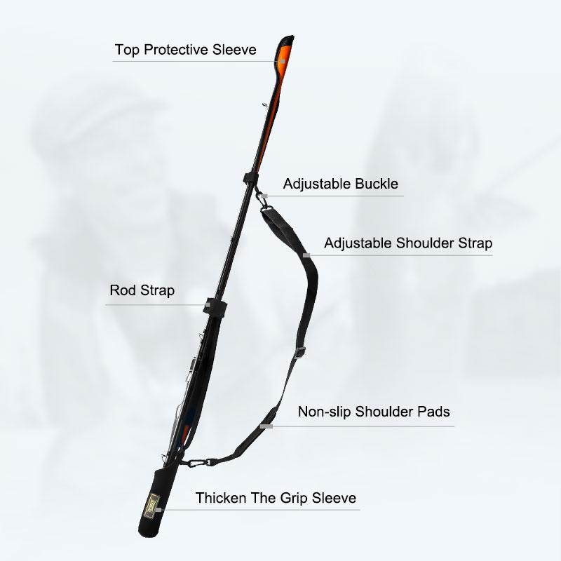 Kingdom Spinning Fishing Rods 73cm-152cm Casting Rod Protection Rope Length Adjustable For Protection Rods Cap Pole Storage Bag