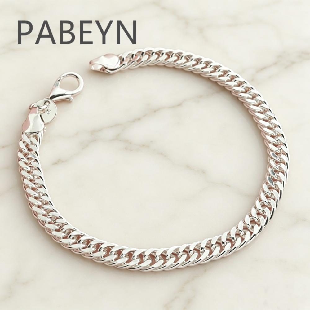 925 Sterling Silver Fashion Versatile 6mm Side Double Bracelet, Birthday Anniversary Party Gift