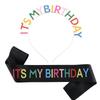 Colorful 'It's My Birthday' Headband & Birthday Girl Sash Set