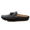 Summer Slippers Men's Shoes Casual Genuine Leather Half Shoes Slip On Loafers Men Breathable Tassel Driving Flats Man Moccasins