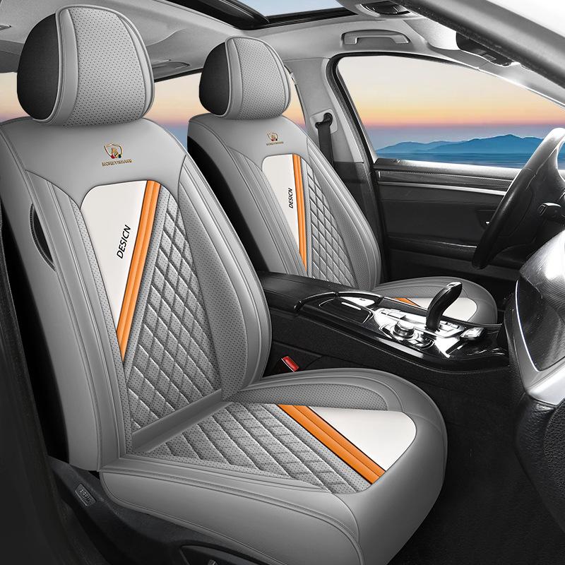 5-Seat Car Seat Covers | Summer Faux Leather Comfortable Breathable Universal Fit Seat Cushions for All Seasons