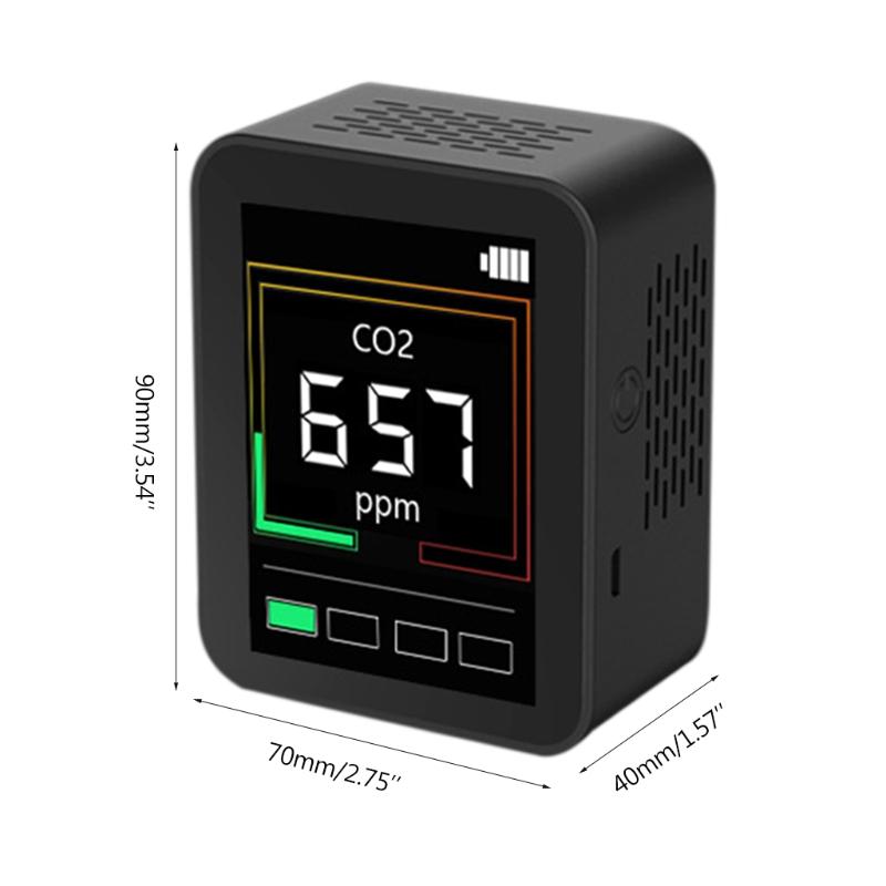 Professional Air Quality Monitor CO2 Detector Real-Time Reading Multifunctional Air Pollution Tester for Greenhouse