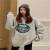 Women's Hooded Long Sleeve Sweatshirt Loose Fit Vintage Letter Printed Pullover Hoodie Couple Autumn Daily Outerwear
