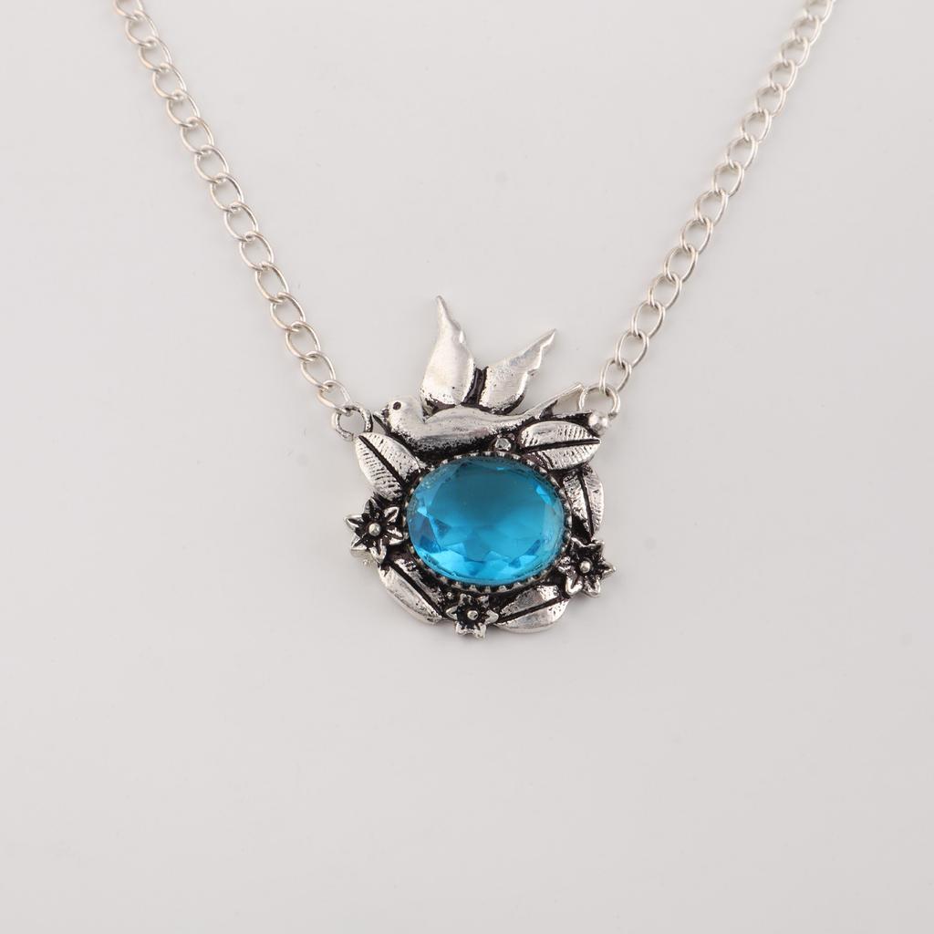 Swiss Blue Topaz Gemstone 925 Sterling Silver Women Jewelry Bird Pendant 0.5" For Gift CP-43-7