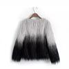 Womens Faux Fur Coat Winter Open Front Oversized Plus Size Long Sleeve Warm Outerwear In Purple White Grey Black Red