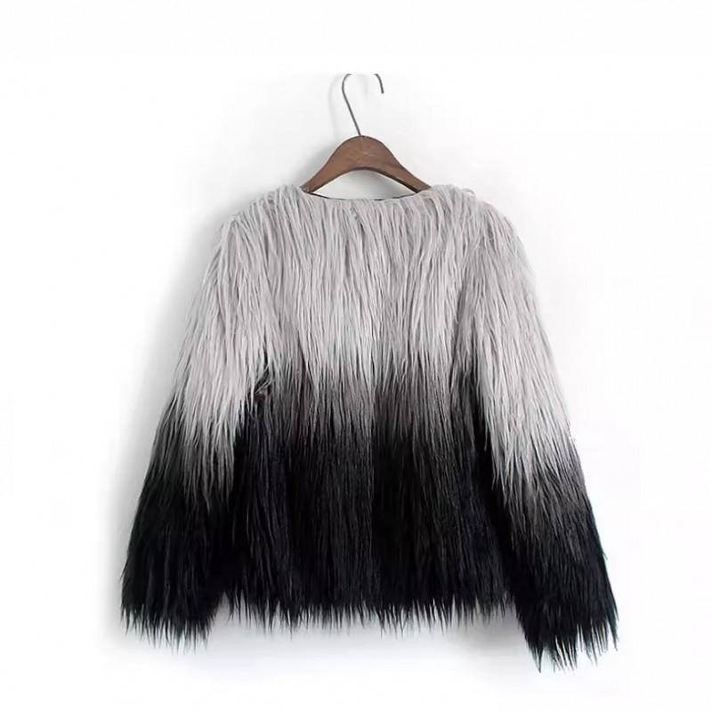 Womens Faux Fur Coat Winter Open Front Oversized Plus Size Long Sleeve Warm Outerwear In Purple White Grey Black Red