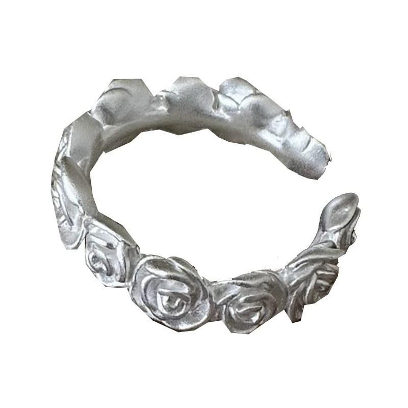 Exquisite Matte Rose Flower Open Ring for Women – Trendy, High-End Index Finger Accessory