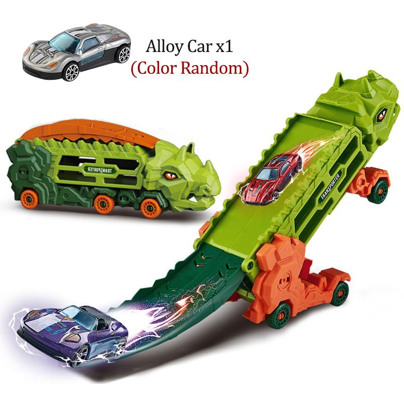 

Мини-динозавр-тягач, игрушечный транспорт, морфированный трек, катапультируемая модель автомобиля, подарок для мальчика зелёный