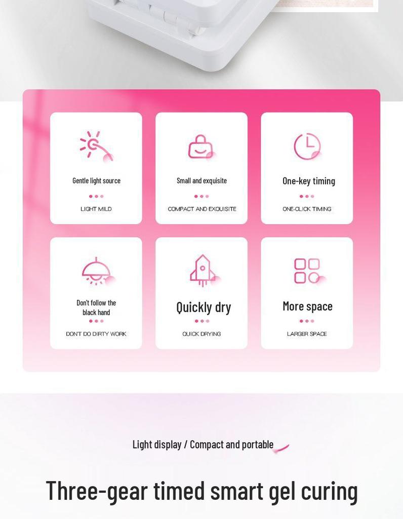 Portable Folding LED Manicure Lamp with Flip Cover – Quick-Drying, Smart Phototherapy for Nails, No Blackening Hands