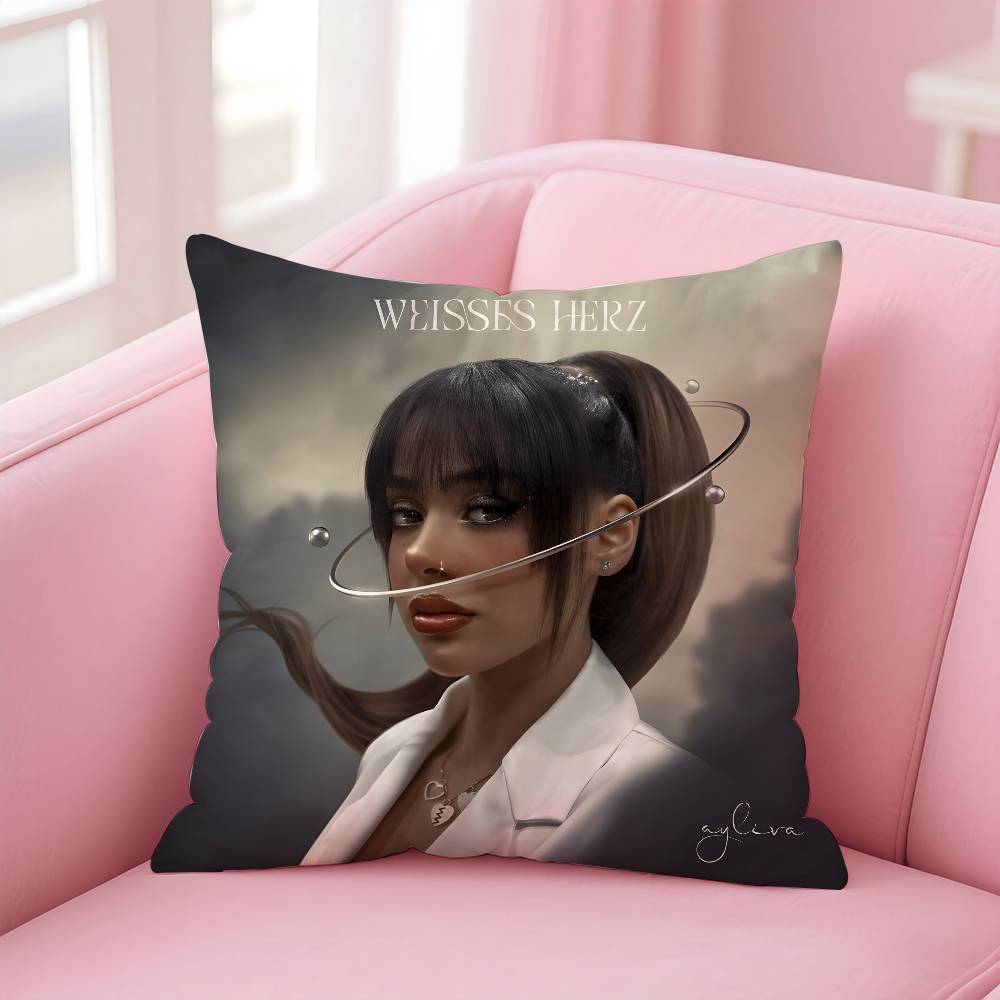 A-Ayliva German Singer Pillow Case Pattern Printed Pillowcase For Living Room Sofa Cushion Cover & Bedroom Decor