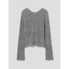 Anggae Alpaca Blend Round Pullover Gray